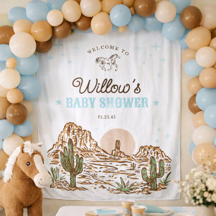 Western Cowboy Boy Baby Shower Rückwand Teppich Wandteppich