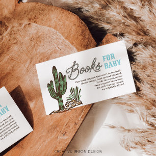 Western-Cowboy-Bücher für Baby-Shower-Karte Begleitkarte