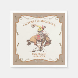 Western Cowboy Bucking Bronco 2 Serviette