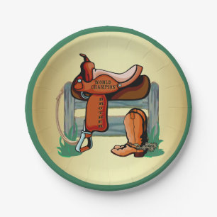 Western Cowboy Champion Brother Saddle Boots Pappteller