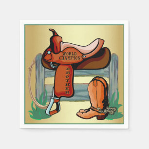 Western Cowboy Champion Brother Saddle Boots Rope Serviette