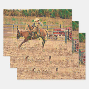 Western Cowboy Country Reiten Geschenkpapier Set