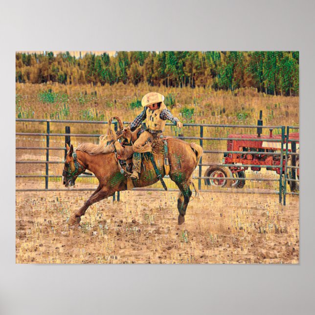 Western Cowboy Country Reiten Poster (Vorne)