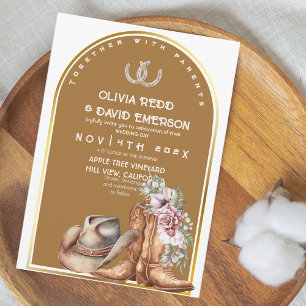 Western Cowboy Country Rustikale Blumenhochzeit Einladung