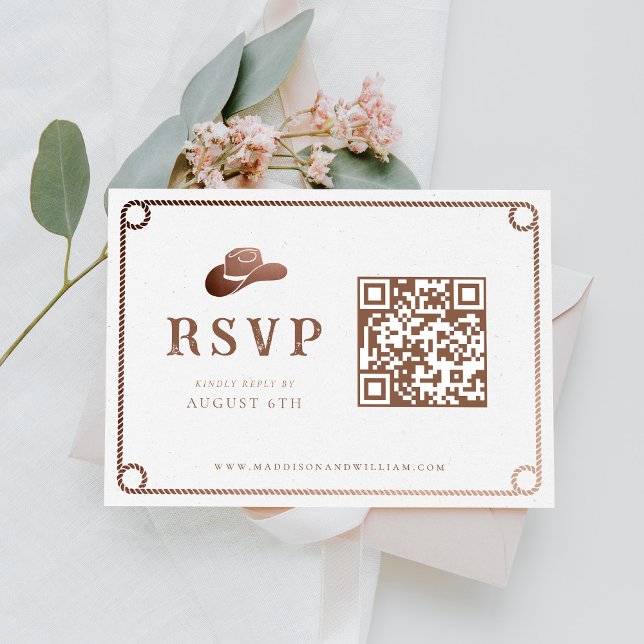 Western Cowboy Country Rustikale Hochzeit RSVP Karte (Von Creator hochgeladen)