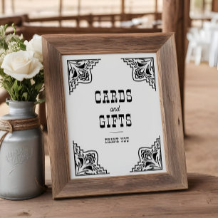 Western Cowboy Country Wedding Cards Schild
