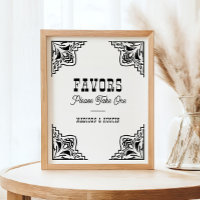 Western Cowboy Country Wedding Favoriten Sign