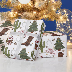 Western Cowboy Country Weihnachtswrapping Paper Geschenkpapier