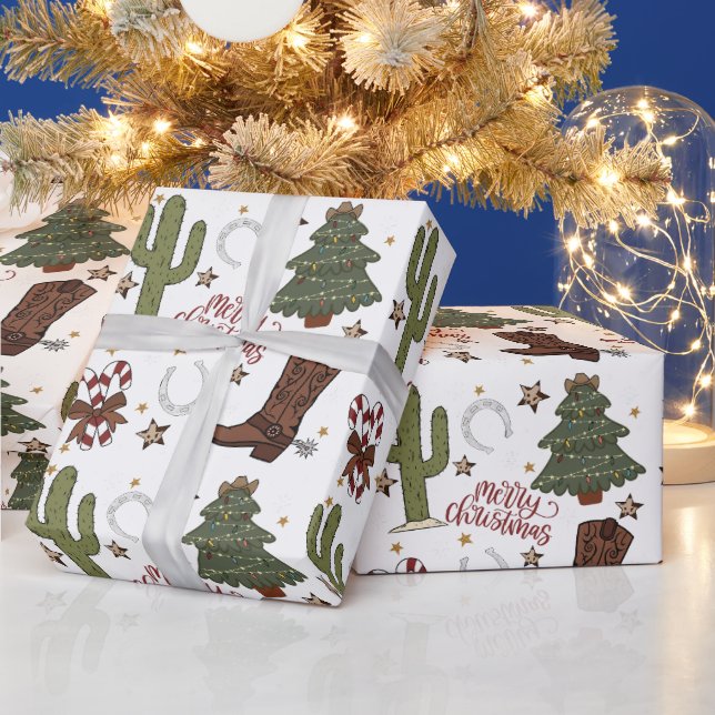 Western Cowboy Country Weihnachtswrapping Paper Geschenkpapier (Feiertage)