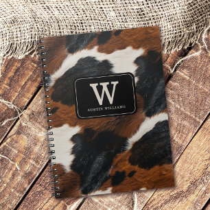 Western Cowboy Cowgirl Cowhide Pattern Notizblock