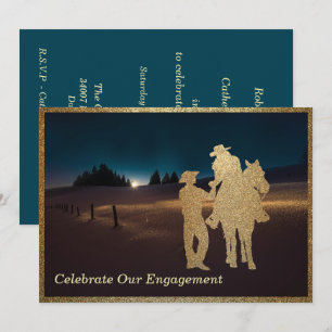 Western Cowboy Cowgirl Engagement Party Hochzeit Einladung