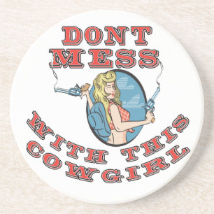 Western Cowboy Cowgirl Horse Barn Rodeo Untersetze Sandstein Untersetzer