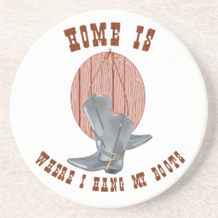 Western Cowboy Cowgirl Horse Barn Rodeo Untersetze Sandstein Untersetzer