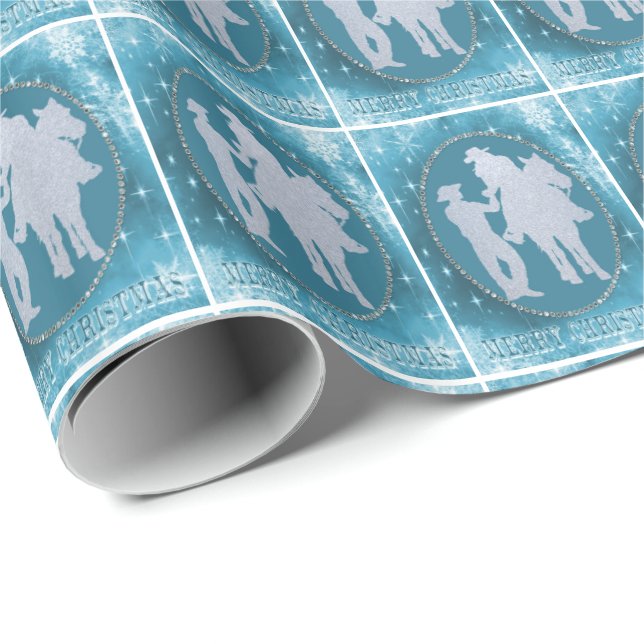 Western Cowboy Cowgirl Horse Holiday Geschenkwrap Geschenkpapier (Rolleneckpunkt)