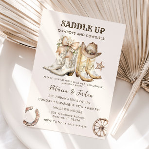 Western Cowboy Cowgirl Joint Geburtstag Einladung