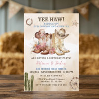 Western Cowboy Cowgirl Sibling Twin Geburtstag