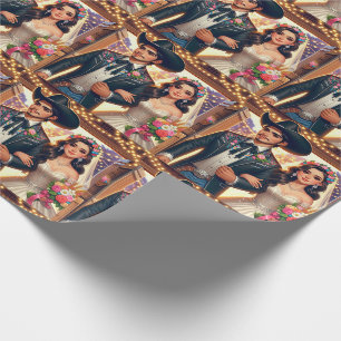 Western Cowboy Cowgirl Wedding Geschenkpapier