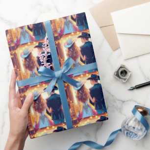 Western Cowboy Cowgirl Wedding Geschenkpapier