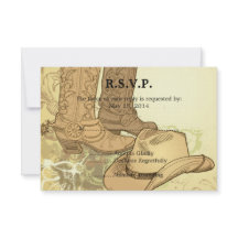 Western Cowboy Cowgirl Wedding RSVP