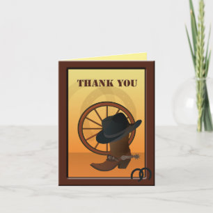 Western Cowboy Custom Dankeschön Note Card Dankeskarte