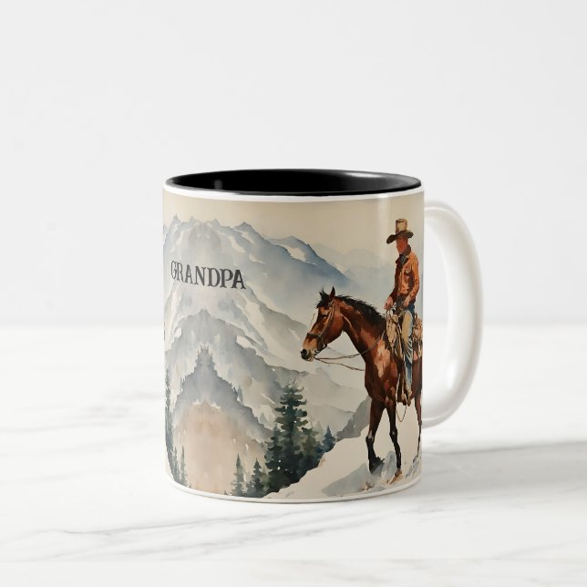 Western Cowboy Custom Zweifarbige Tasse (VorderseiteRechts)