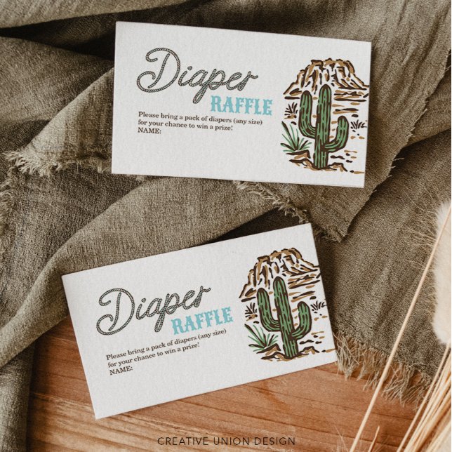 Western Cowboy Diaper Raffle Baby Duschkarte Begleitkarte (Von Creator hochgeladen)