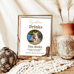 Western Cowboy Dog Unterschrift Drinks Hochzeitsre Poster