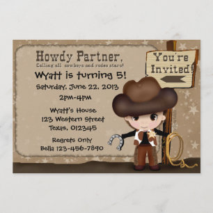 Western Cowboy Einladung zum Geburtstag