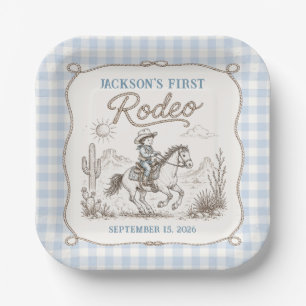 Western Cowboy Erste Rodeo Geburtstag Papier Telle Pappteller