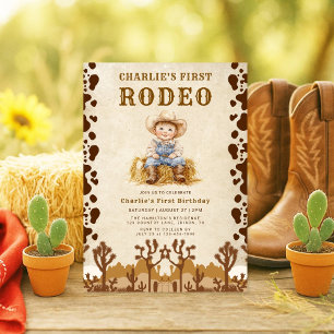 Western Cowboy First Rodeo Einladung zum 1. Geburt