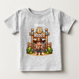 Western Cowboy First Rodeo Geburtstag Custom Baby T-shirt