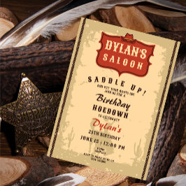 Western Cowboy Funny Birthday Rustic Soirée Einladung