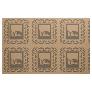 Western-Cowboy-Gebets-Entwurfs-Gewebe 9" Quadrat Stoff