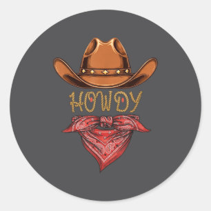 Western Cowboy Geburtstagsfeier Howdy Cowboy Für F Runder Aufkleber