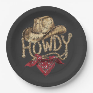 Western-Cowboy-Geburtstagsfeier Pappteller