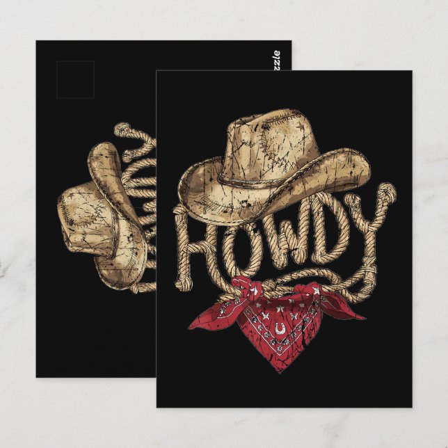 Western-Cowboy-Geburtstagsfeier Postkarte (Vorne/Hinten)
