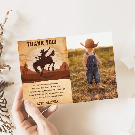 Western Cowboy Geburtstagsparty Danke Card Foto Einladung