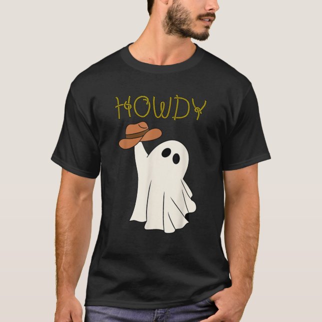Western Cowboy Ghost Howdy Cute Country Halloween  T-Shirt (Vorderseite)