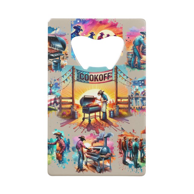 Western Cowboy GRILLEN Cookoff Szenen 1 Geldbeutel Flaschenöffner (Rückseite)