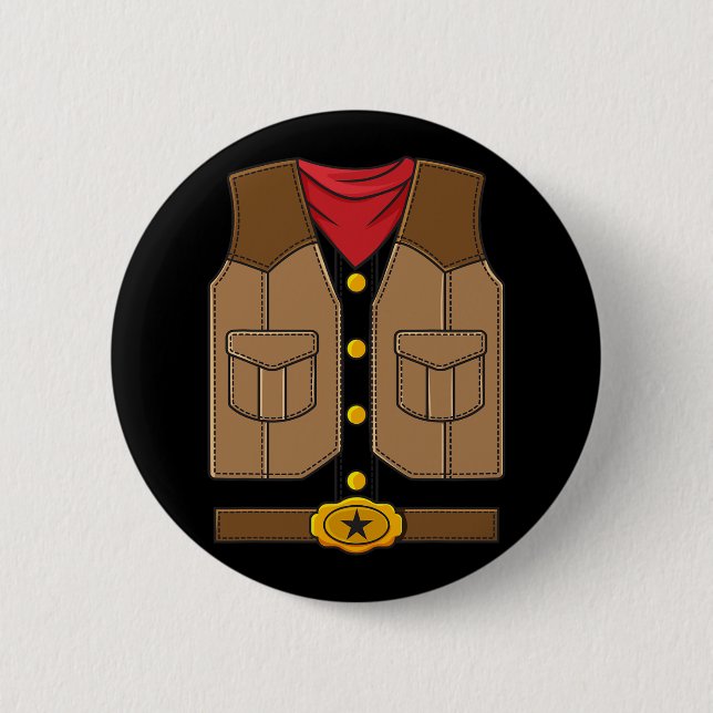 Western Cowboy Halloween Jungs Kinder Button (Vorderseite)