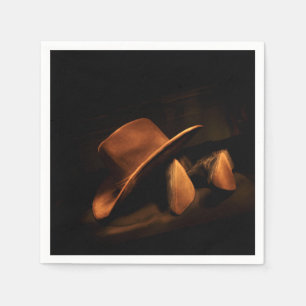 Western Cowboy Hat & Boots Paper Napkin Serviette