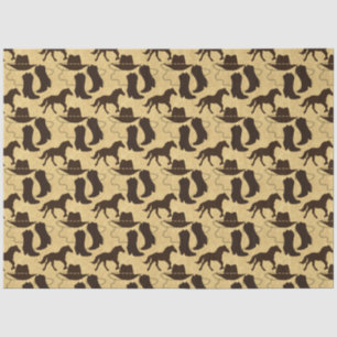 Western Cowboy Hat Boots Pferd Gold Glitzer Seidenpapier