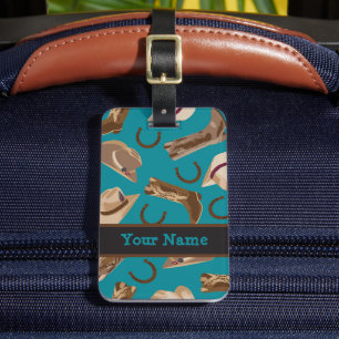 Western Cowboy Hat Boots Türkis Blue Aquamariner N Gepäckanhänger