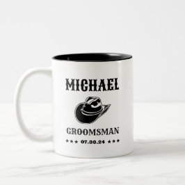 Western Cowboy Hat Classic Personalisierte Trauzeu Zweifarbige Tasse