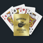 Western Cowboy Hat Trauzeuge Personalisiert Name Spielkarten<br><div class="desc">Personalisierte Geschenke für Trauzeugen mit Western Cowboy Thema. Dekoriert mit Cowboyhut mit Vintagem Western Schriftart. Text und Farbe können mit dem Design-Tool bearbeitet werden,  um Ihren Bedürfnissen gerecht zu werden. Holen Sie sich dieses individuelles Geschenk für Hochzeiten,  Bachelor-Party,  Verlobungsfeier oder andere besondere Anlässe.</div>