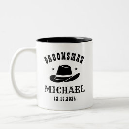 Western Cowboy Hat Trauzeuge Personalisiert Name Zweifarbige Tasse