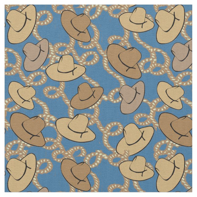 Western Cowboy Hats und Lassos Fabric Stoff (Nahaufnahme)