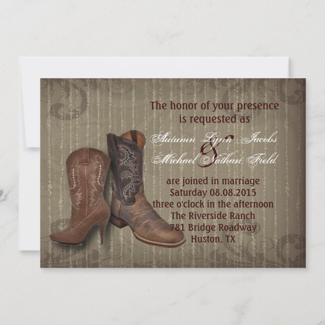 Western-Cowboy-Hochzeit Einladung (Rückseite)