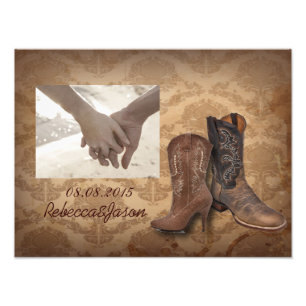 Western Cowboy Hochzeit Fotodruck