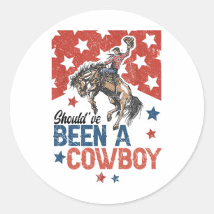 Western Cowboy Hut, ich hätte Cowboy sein sollen Runder Aufkleber